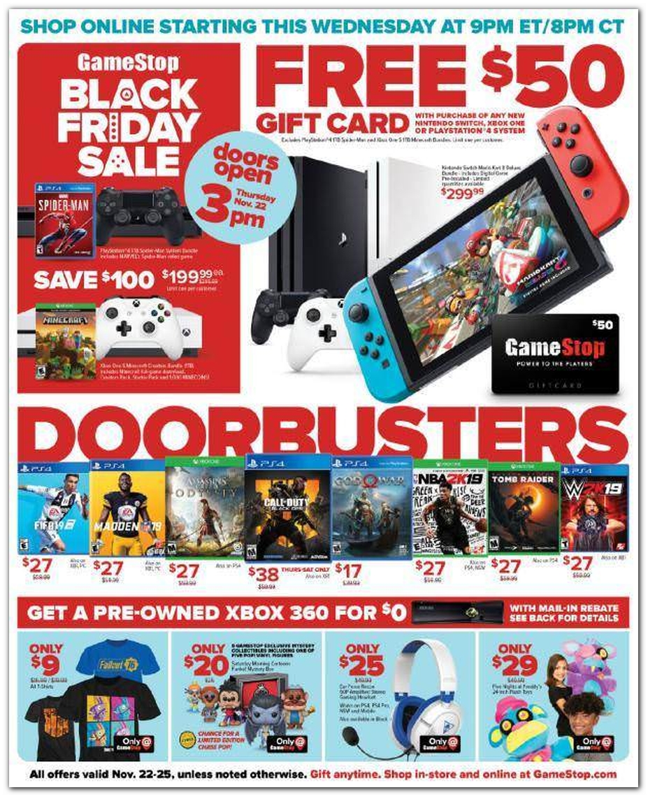 Gamestop Black Friday 2019 Ad Deals And Sales - game stop black friday page 1